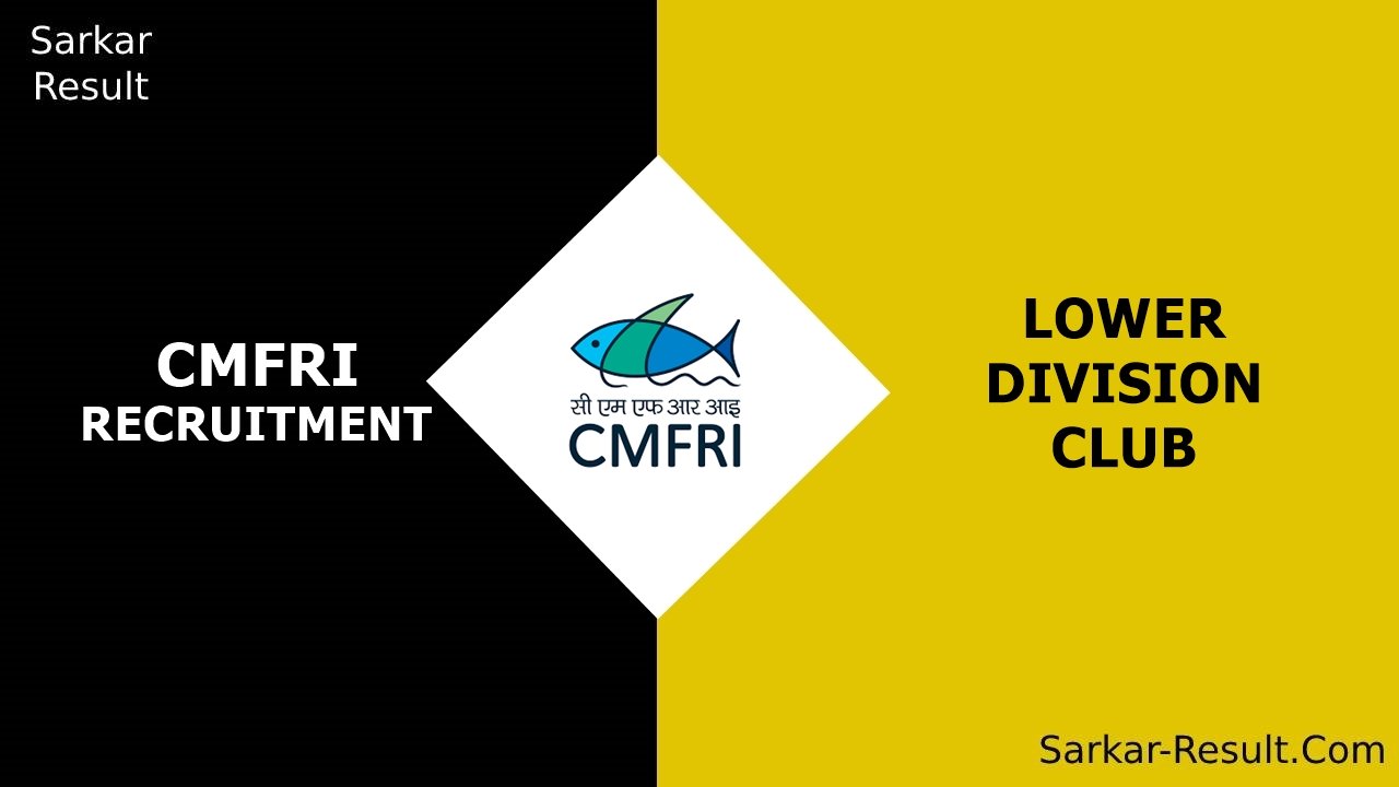 CMFRI RECRUITMENT