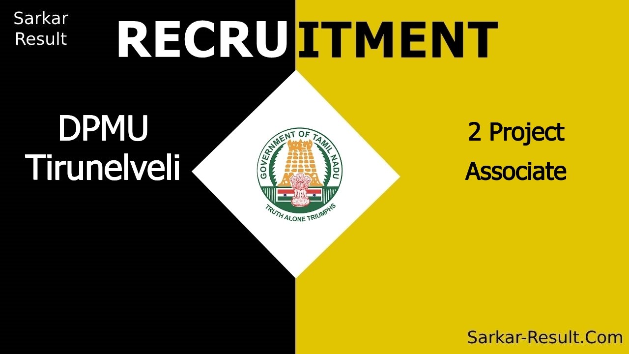dpmu tirunelveli recruitment 2024 apply online for 2 project associate out