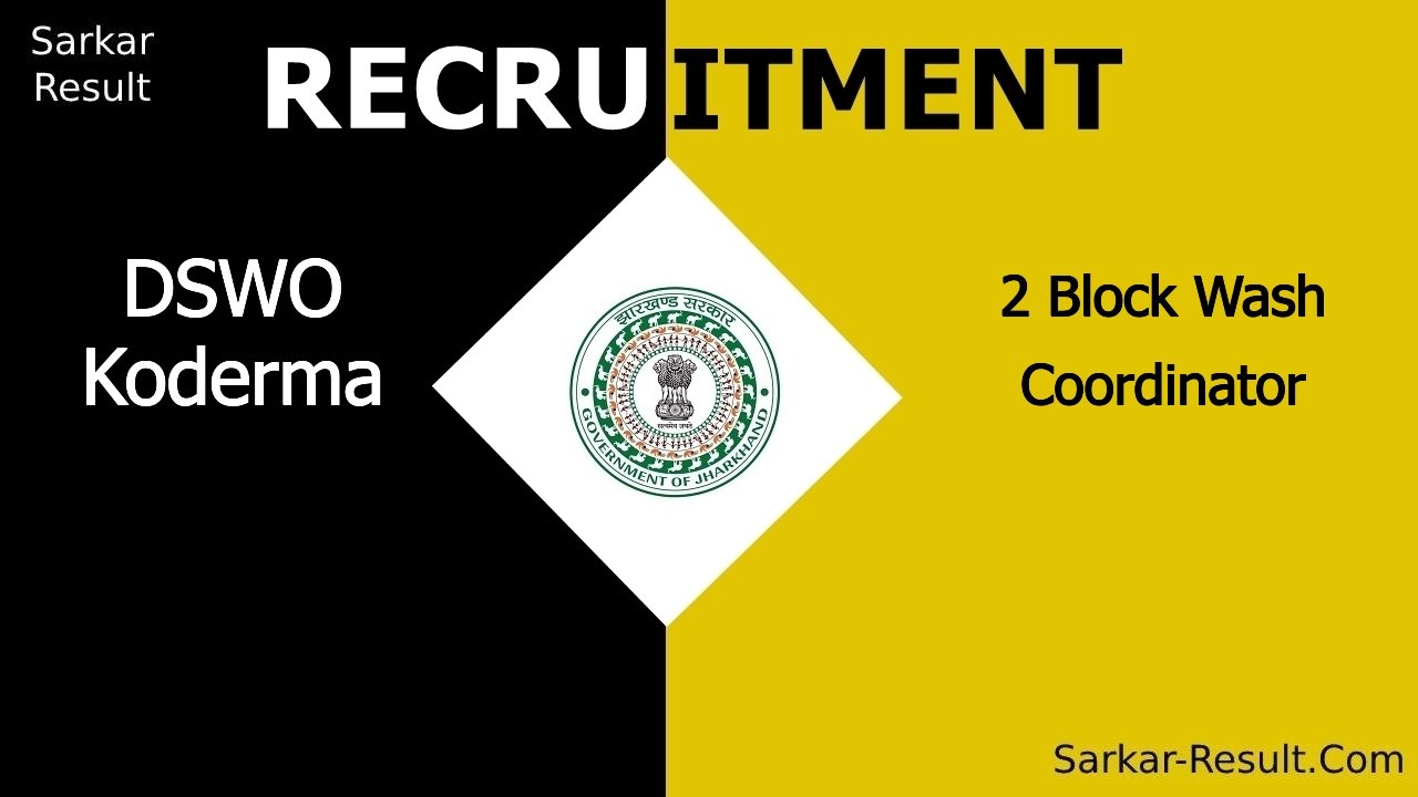 dswo koderma recruitment 2024 apply for 2 block wash coordinator out