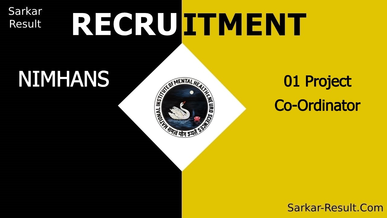 nimhans recruitment 2024 walk in interview for 01 project co ordinator out