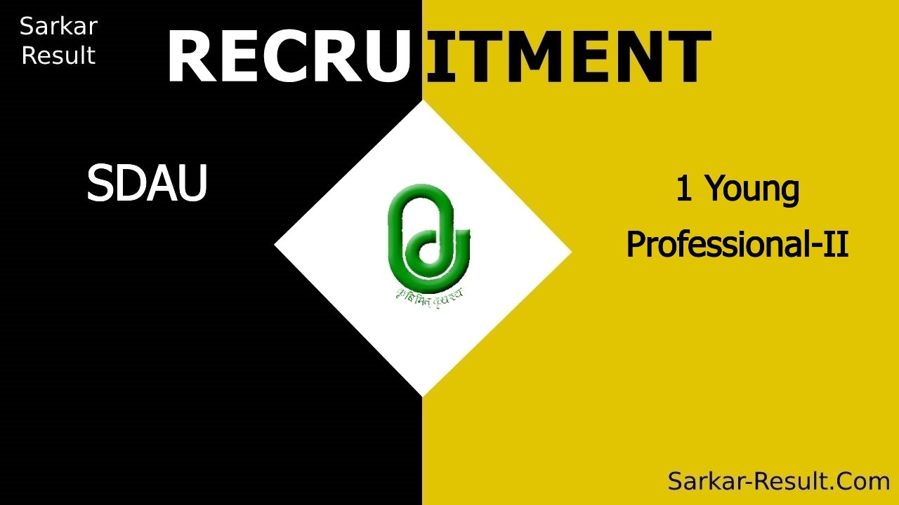 sdau recruitment 2024 walk in interview for 1 young professional ii out