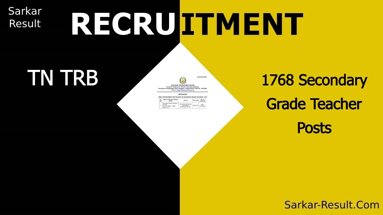 tn trb recruitment 2024 apply online for secondary grade teacher out