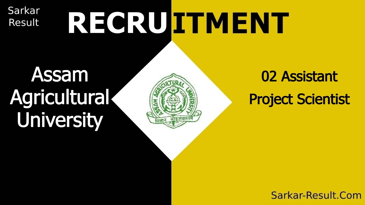 assam agricultural university recruitment 2024 walk in interview for 02 assistant project scientist out