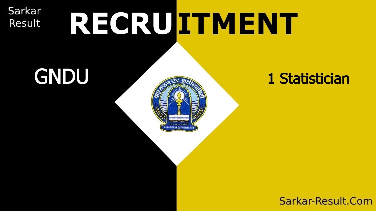 gndu recruitment 2024 apply for 1 statistician out