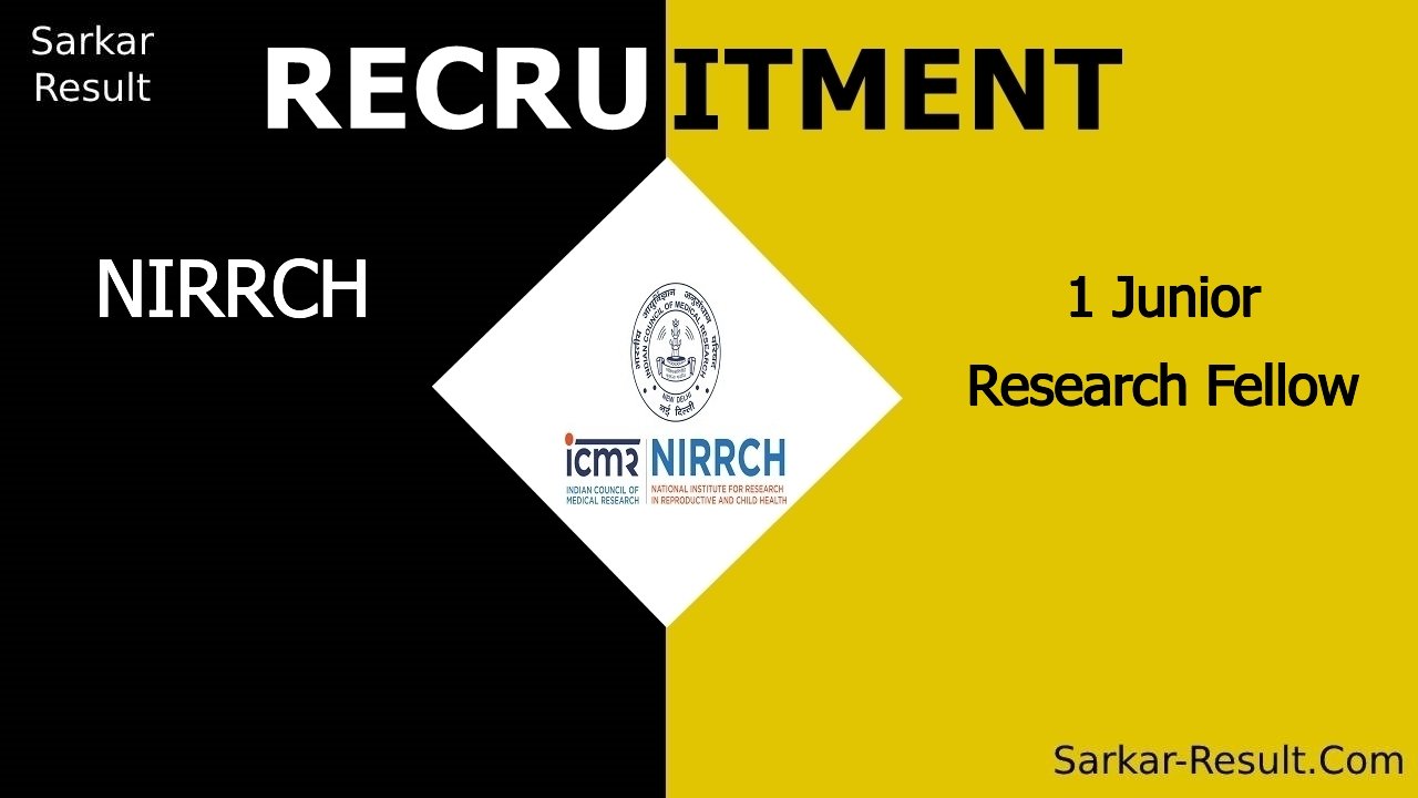 nirrch recruitment 2024 walk in interview for 1 junior research fellow out